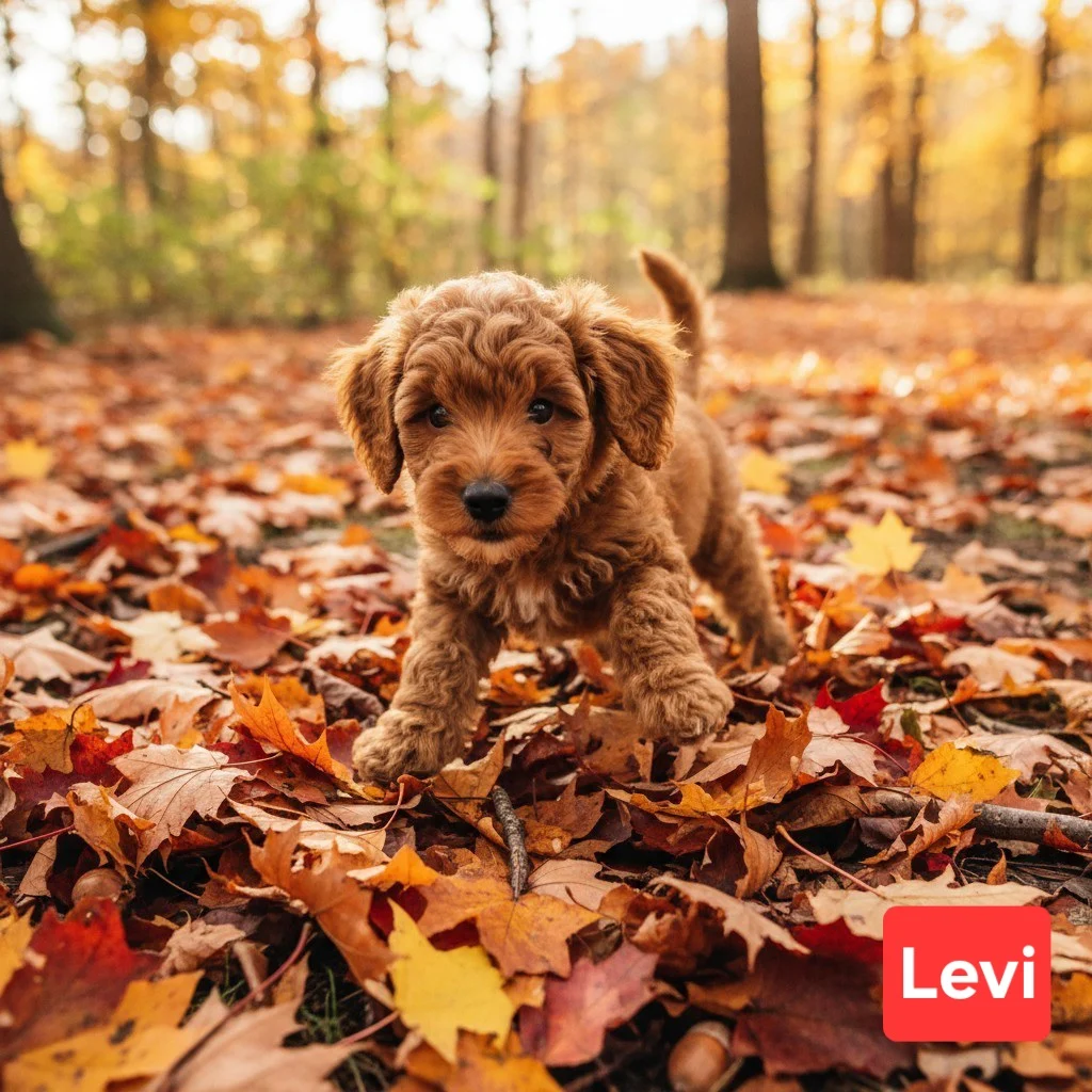 Mini Goldendoodle puppy Levi at Bittersweet Goldendoodles, Newport NH